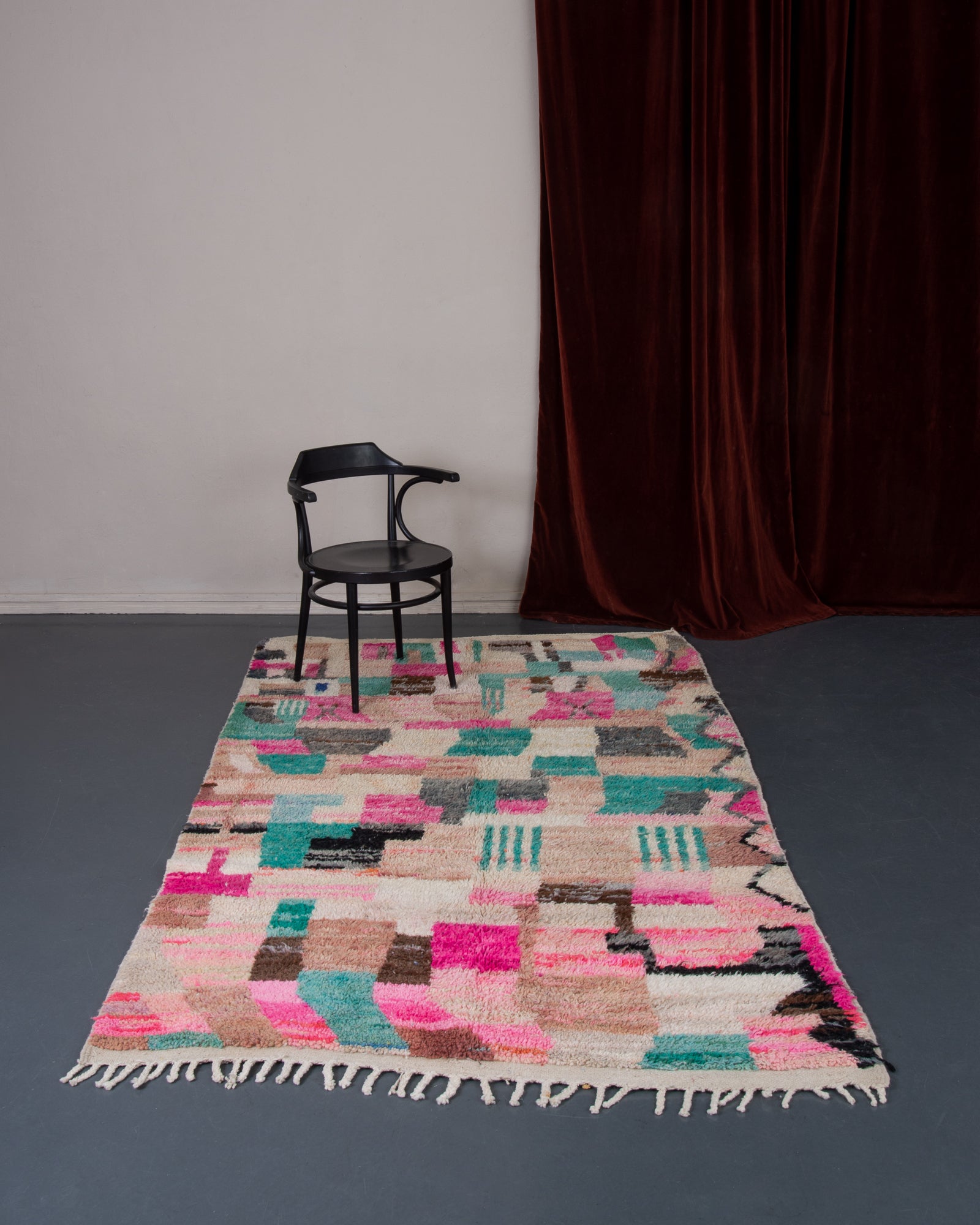 Modern designer handcrafted Berber rug from morocco Boujad with beautiful colors and patterns